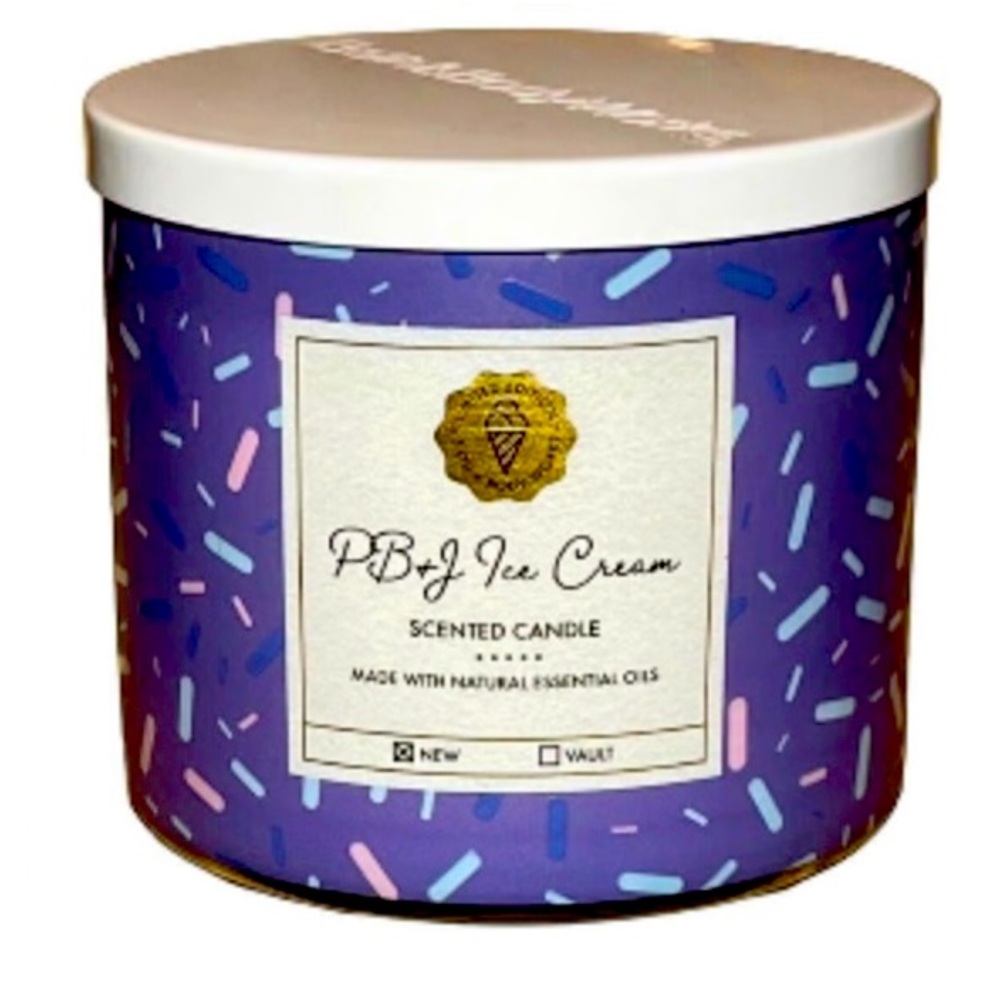 Bath & Body Works PB&J Ice Cream 3-wick candle Limited Edition *Sold out at BBW* - Picture 2 of 10